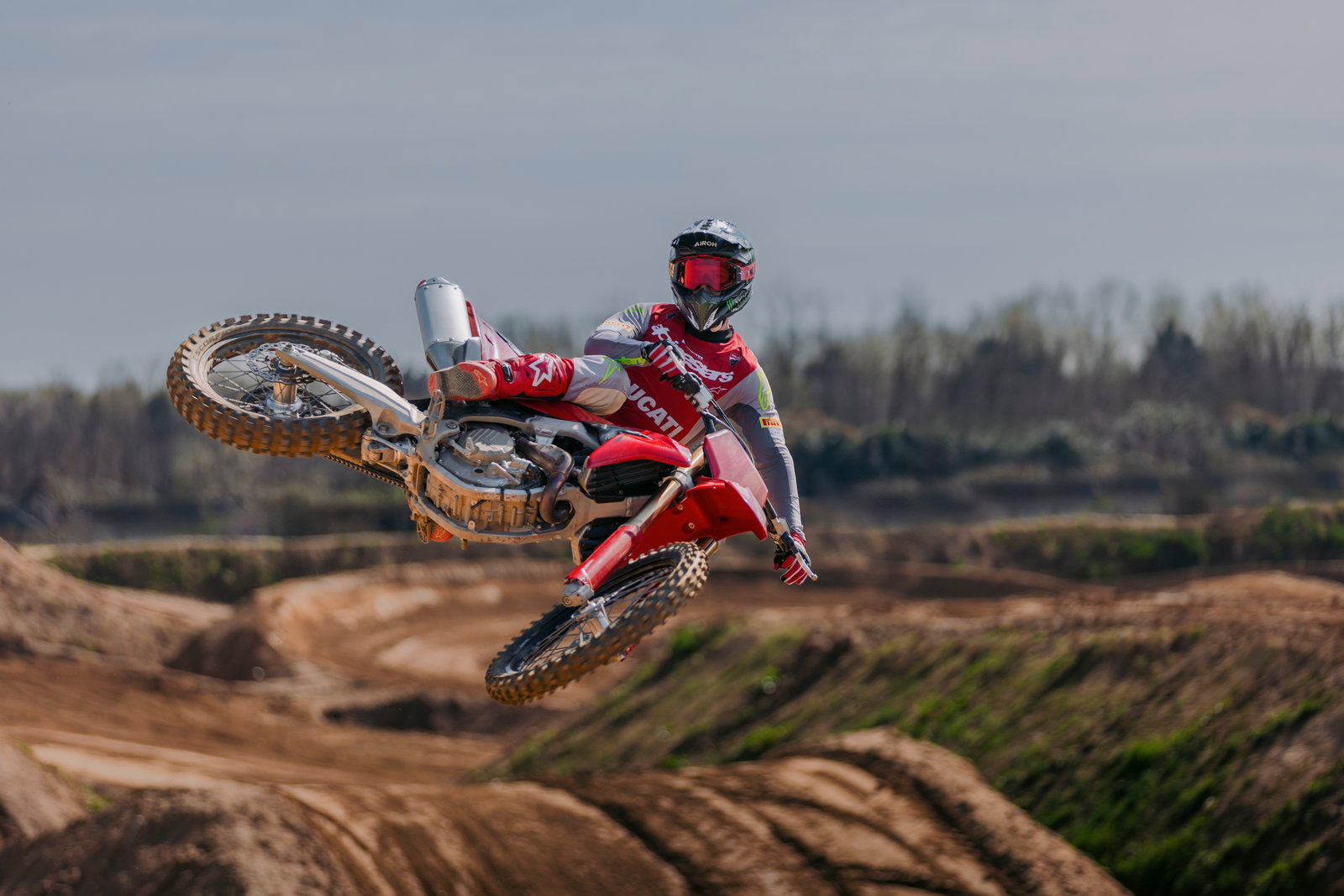 Ducati Desmo450 MX in the air